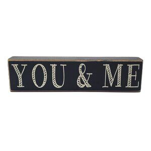 “You & Me” Decorative Wooden Block Sign